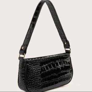 Croc embossed Baguette Bag